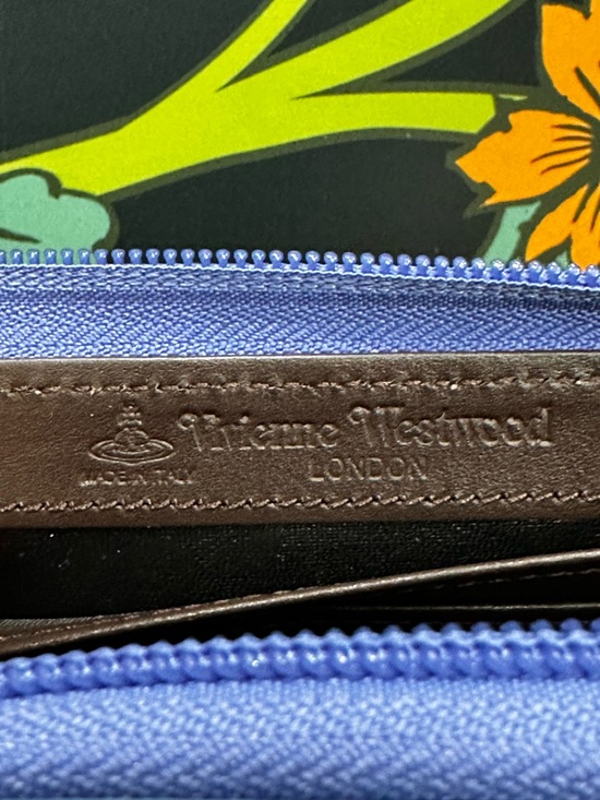 Vivienne Westwood Fiocco Bow Patent Zip Around Wallet Acqua (C3) - Picture 13 of 13